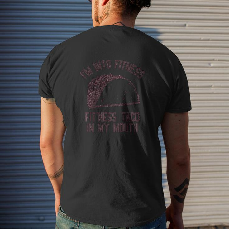 Fitness Taco Gym Mens Back Print T-shirt Gifts for Him
