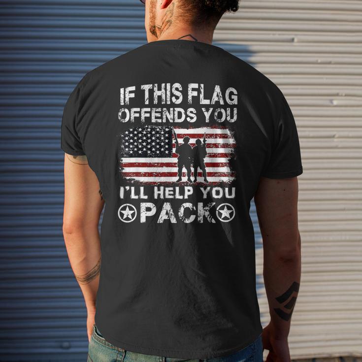 If This Flag Offends You I'll Help You Pack Veteran Men's T-shirt Back Print Funny Gifts