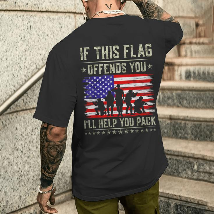 If This Flag Offends You I'll Help You Us Flag Veterans Day Men's T-shirt Back Print Gifts for Him