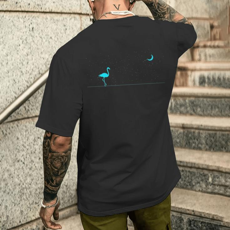 Flamingo By The Night Stars Men's T-shirt Back Print Gifts for Him