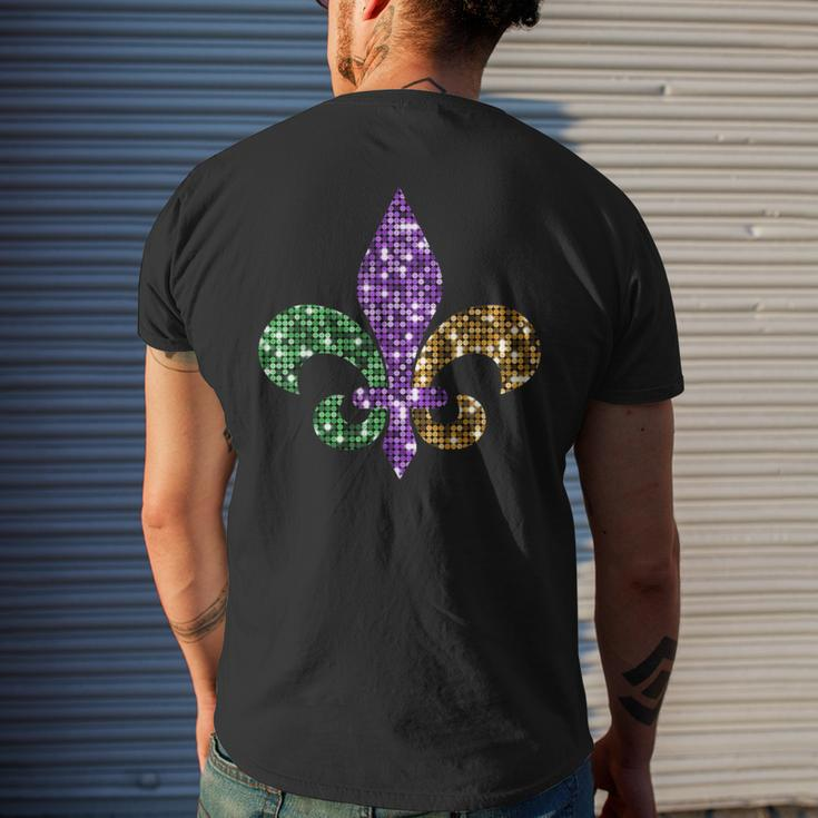 Fleur De Lis Mardi Gras Symbol Louisiana Carnival New Orlean Men's T-shirt Back Print Gifts for Him