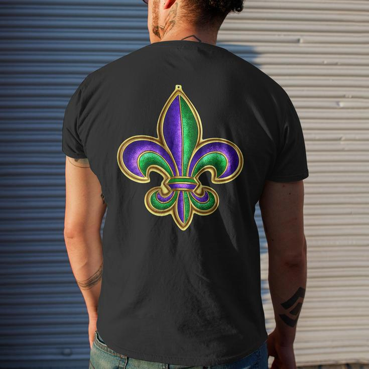 Fleur De Lis New Orleans Carnival Costume Outfit Mardi Gras Men's T-shirt Back Print Gifts for Him