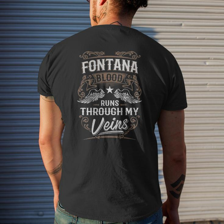 Fontana Blood Runs Through My Veins Legend NameShirt Mens Back Print T-shirt Gifts for Him
