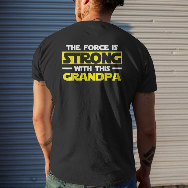 The Force Is Strong With This My Grandpa Mens Back Print T-shirt Gifts for Him