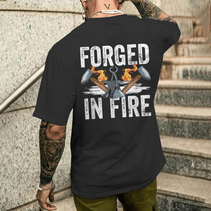 Forged In Fire Blacksmith Forging Hammer Blacksmithing Forge Men's T-shirt Back Print Gifts for Him