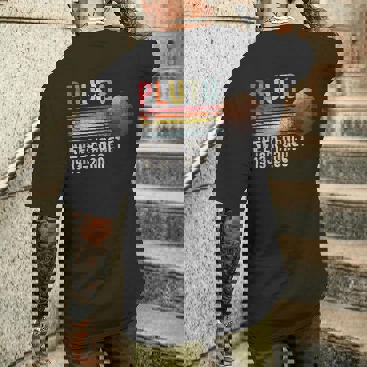Never Forget Pluto Estilo Retro Divertido Espacio Divertido Ciencia Divertida Camiseta Hombre Estampado Espalda Regalos para él