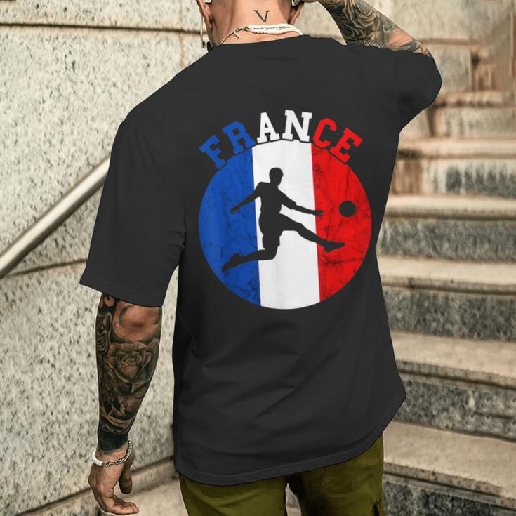 Frankreich Flagge Französisch Fußball Team French Roots French Pride T-Shirt mit Rückendruck Geschenke für Ihn