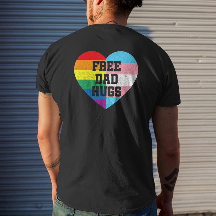 Free Dad Hugs Lgbt Pride Supporter Rainbow Heart For Father Mens Back Print T-shirt Gifts for Him