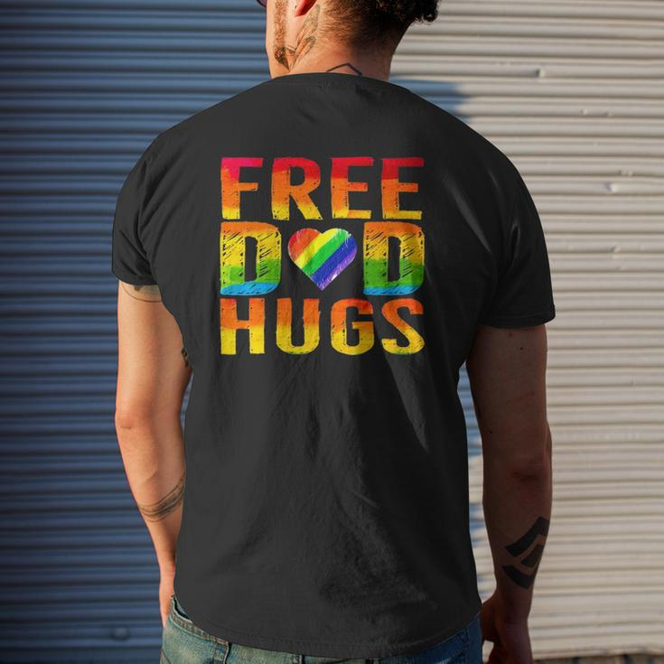 Free Dad Hugs Lgbtq Gay Pride Parades Rainbow For Dad Mens Back Print T-shirt Gifts for Him