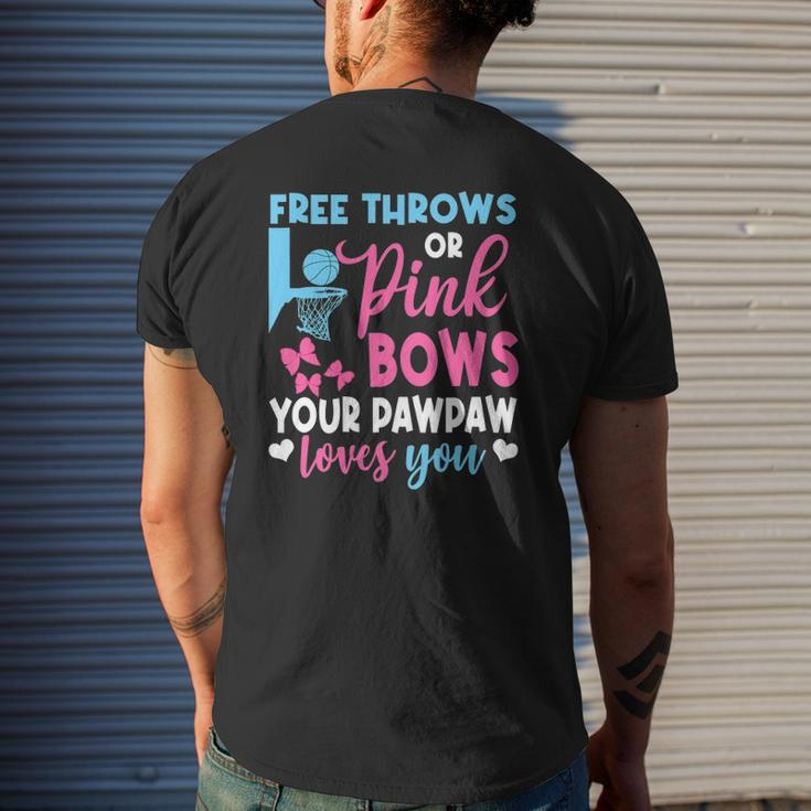 Free Throws Or Pink Bows Pawpaw Loves You Gender Reveal Mens Back Print T-shirt Gifts for Him