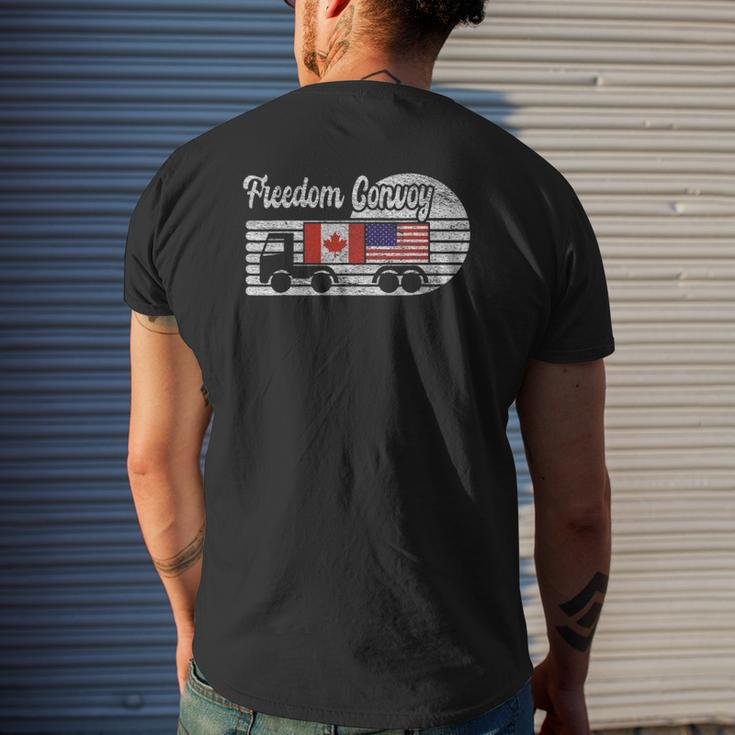 Freedom Convoy 2022 Canadian Trucker Tees Maple Leaf Mens Back Print T-shirt Gifts for Him
