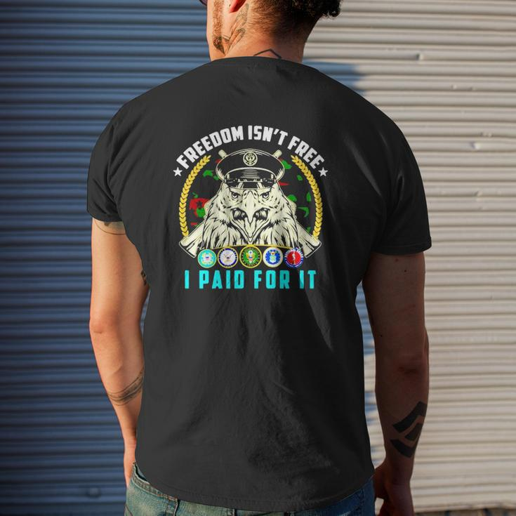 Freedom Isn't Free I Paid For It Mens Back Print T-shirt Gifts for Him