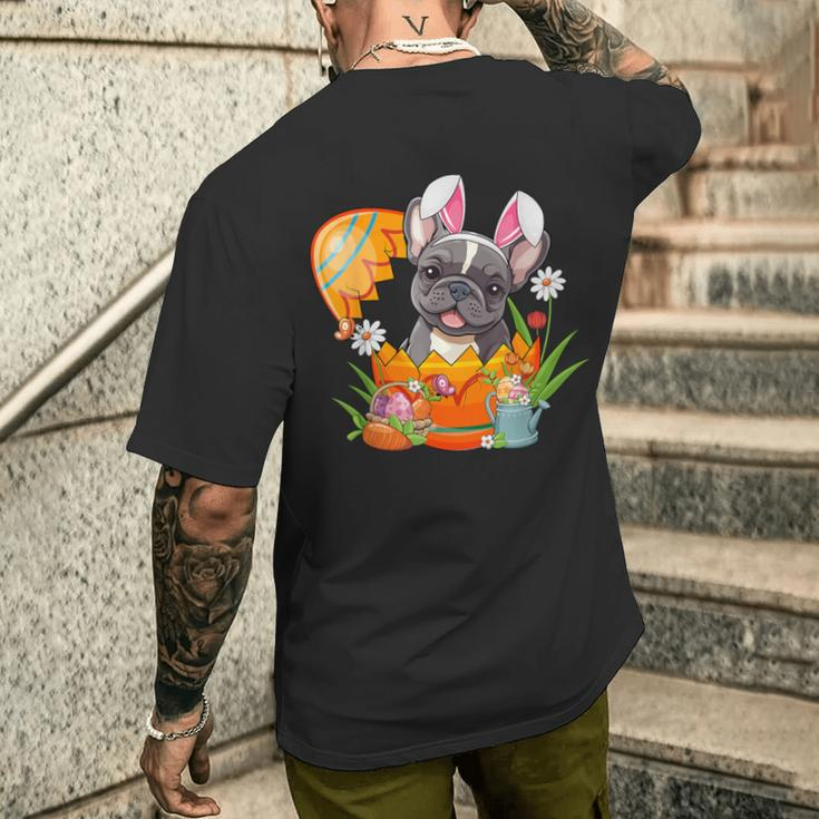 French Bulldog Rabbit Ears Easter Egg Pet Owner Women Men's T-shirt Back Print Gifts for Him