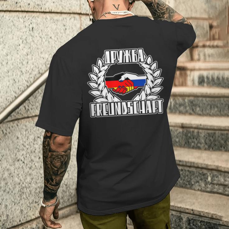 Freundschaft Deutschland Und Russland T-Shirt mit Rückendruck Geschenke für Ihn