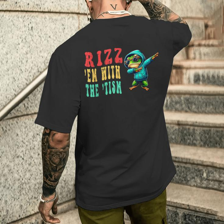 Frog Rizz'em With The Tism Frog Autism Quote Men's T-shirt Back Print Gifts for Him