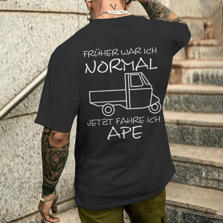 Früher Normal Jetzt Fahre Ich Ape 50 I Ape Tm Tricycle Ape T-Shirt mit Rückendruck Geschenke für Ihn