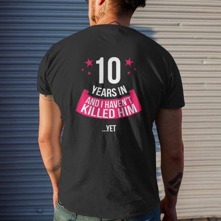 10Th Wedding Anniversary Wife T-Shirt 10 Years In Mens Back Print T-shirt Gifts for Him