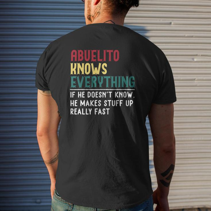 Abuelito Know Everything Father's Day For Grandpa Mens Back Print T-shirt Gifts for Him
