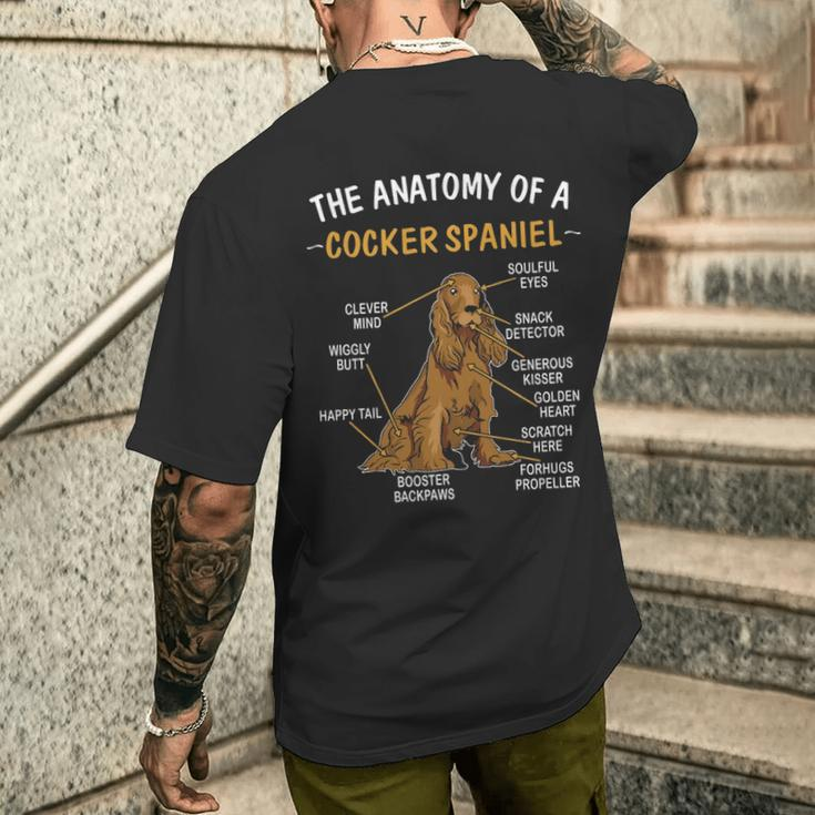 Anatomy Of A Cocker Spaniel For Dog Lovers Men's T-shirt Back Print Gifts for Him