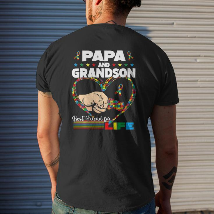 Autism Awareness Papa Grandson Best Friend For Life Mens Back Print T-shirt Gifts for Him