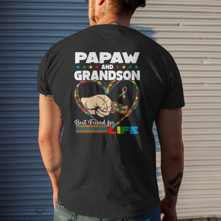 Autism Awareness Papaw Grandson Best Friend For Life Mens Back Print T-shirt Gifts for Him