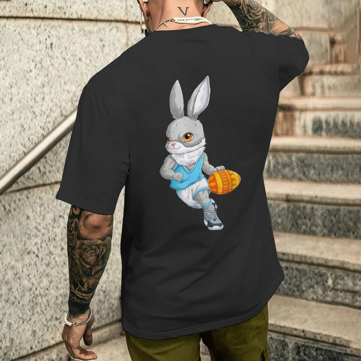 Basketball Player Happy Easter Bunny Holding Egg Men's T-shirt Back Print Gifts for Him