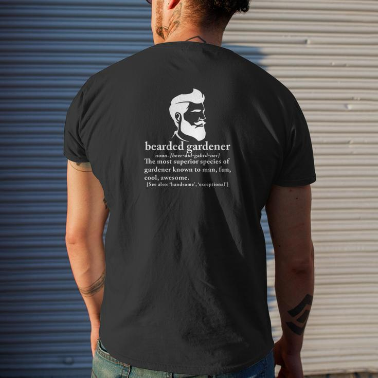 Beard Gardener Definition Meaning Mens Back Print T-shirt Gifts for Him