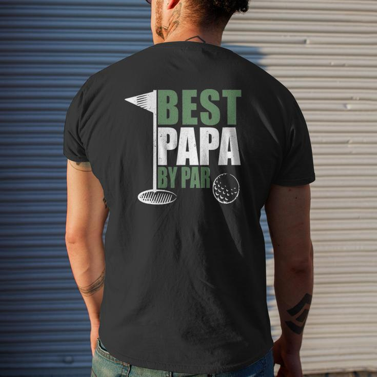 Best Papa By Par Father's Day Golf Dad Grandpa Mens Back Print T-shirt Gifts for Him
