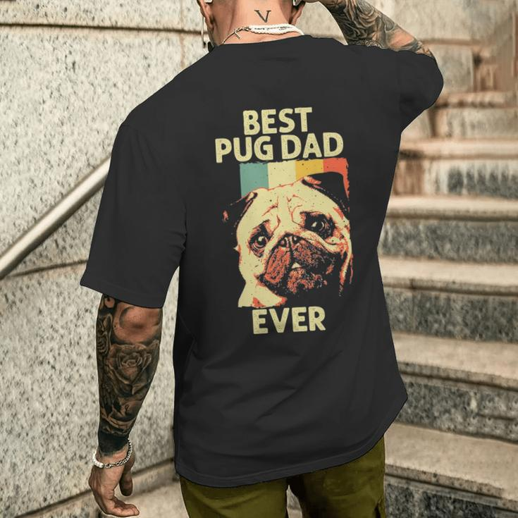 Best Pug Dad Ever Art For Pug Dog Pet Lover Men Daddy Men's T-shirt Back Print Gifts for Him
