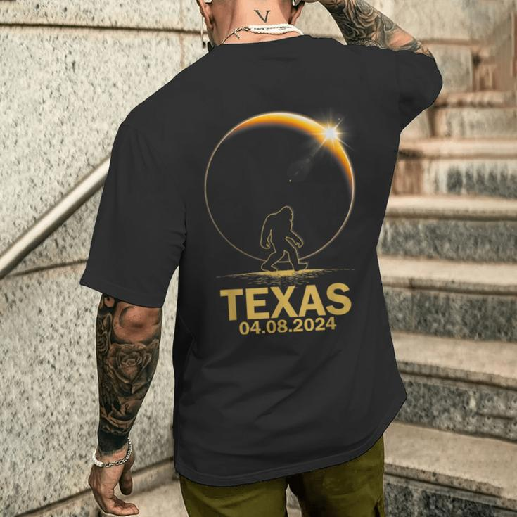 Bigfoot Total Solar Eclipse 4082024 Texas Men's T-shirt Back Print Gifts for Him