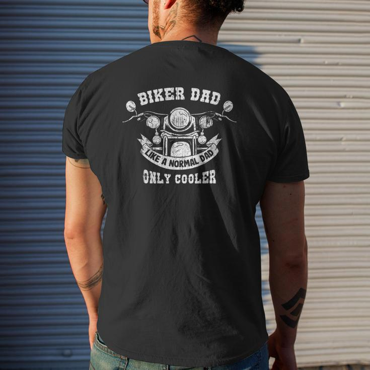 Biker Dad Cool Motorcyclist Motorbike Bike Daddy Mens Back Print T-shirt Gifts for Him