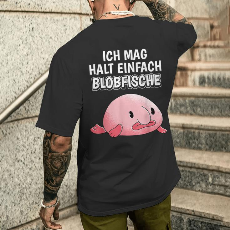 Blobfish Slogan Ich Mag Halt Einfach Blobfische T-Shirt mit Rückendruck Geschenke für Ihn