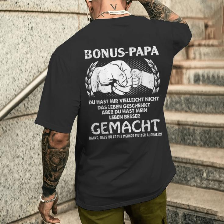 Bonus Papa Du Hast Mir Tell Nicht Das Leben Geschenkt T-Shirt mit Rückendruck Geschenke für Ihn