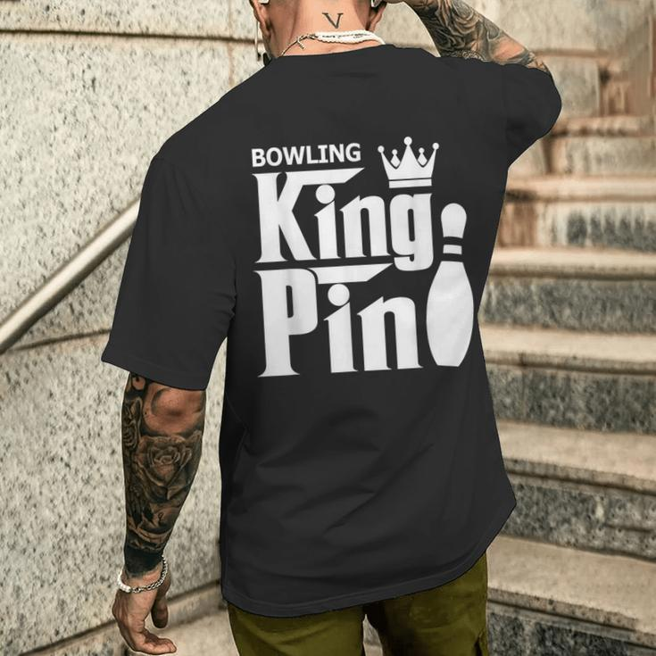 Bowling King Pin Bowling League Team Men's T-shirt Back Print Gifts for Him