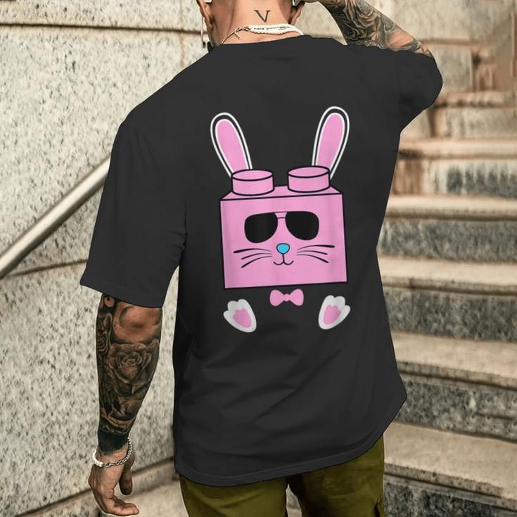 Brick Rabbit Building Blocks Easter Day Master Builder Men's T-shirt Back Print Gifts for Him