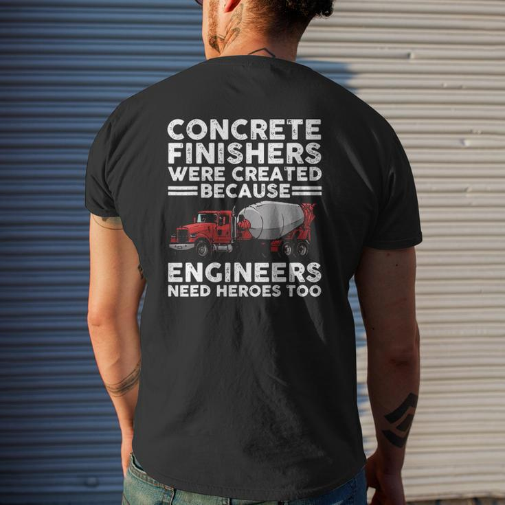 Concrete Finisher For Men Dad Concrete Workers Mens Back Print T-shirt Gifts for Him