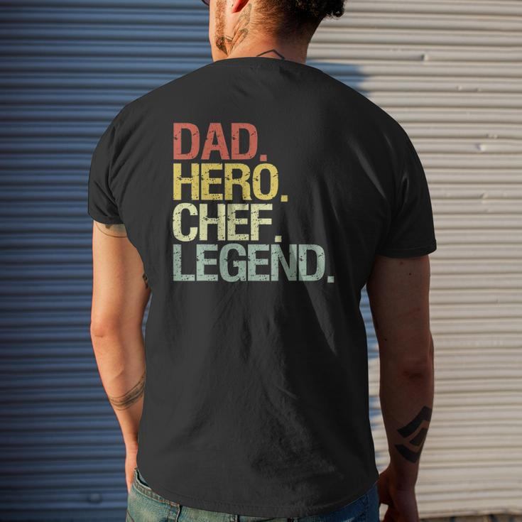 Dad Hero Chef Legend Vintage Retro Mens Back Print T-shirt Gifts for Him