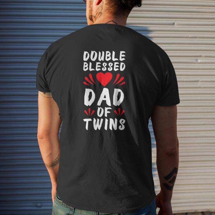 Dad Of Twins Father Of Twins Mens Back Print T-shirt Gifts for Him