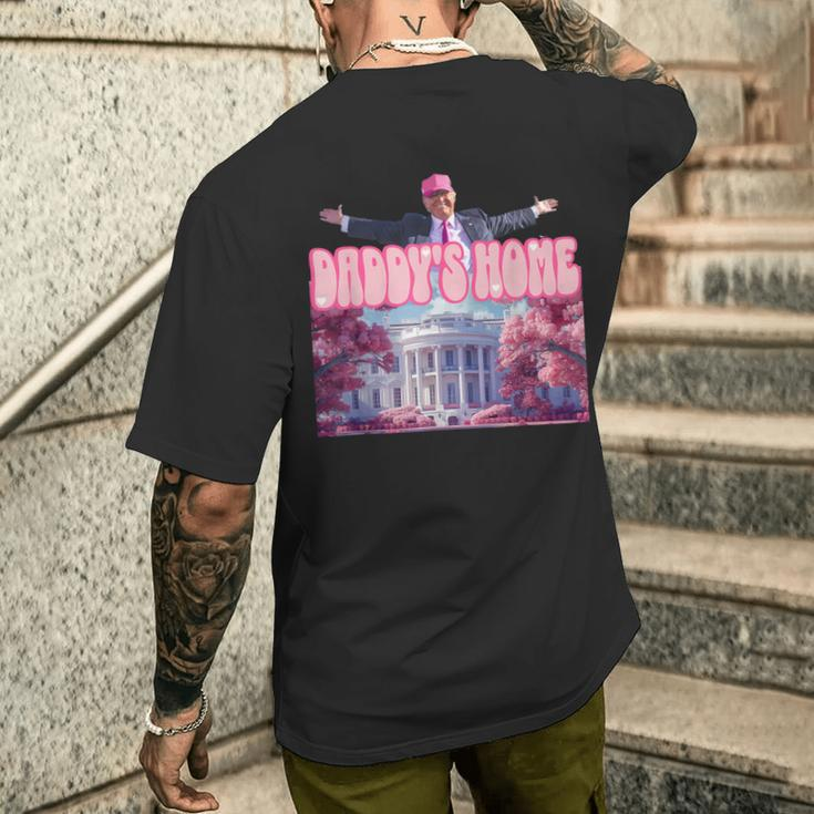 Daddy's Home Trump Pink 2024 Take America Back 2024 Men's T-shirt Back Print Gifts for Him