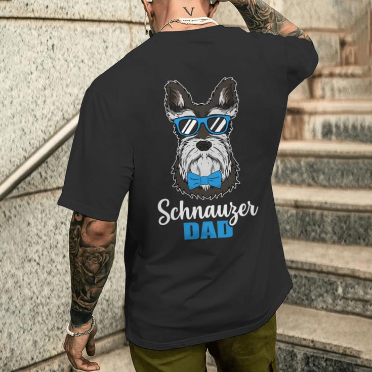 Dog Dad Dwarf Schnauzer Dog Long-Sleeved T-Shirt mit Rückendruck Geschenke für Ihn