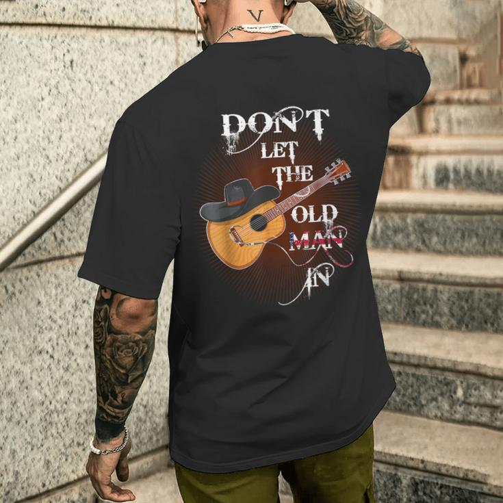 Don't Let The Old Man In Vintage Guitar Country Music Men's T-shirt Back Print Gifts for Him