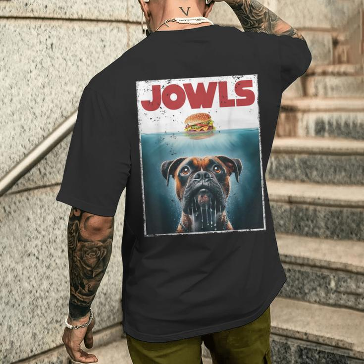 Drooling Boxer Jowls Fawn Dog Mom Dog Dad Burger Men's T-shirt Back Print Gifts for Him