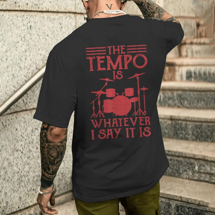 Drummer Drummer Drum Kit T-Shirt mit Rückendruck Geschenke für Ihn