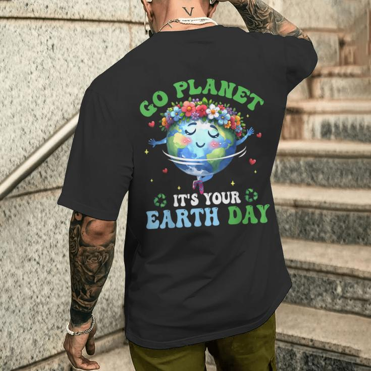 Earth Day Ballet Dancer Go Planet Its Your Earth Day Men's T-shirt Back Print Gifts for Him