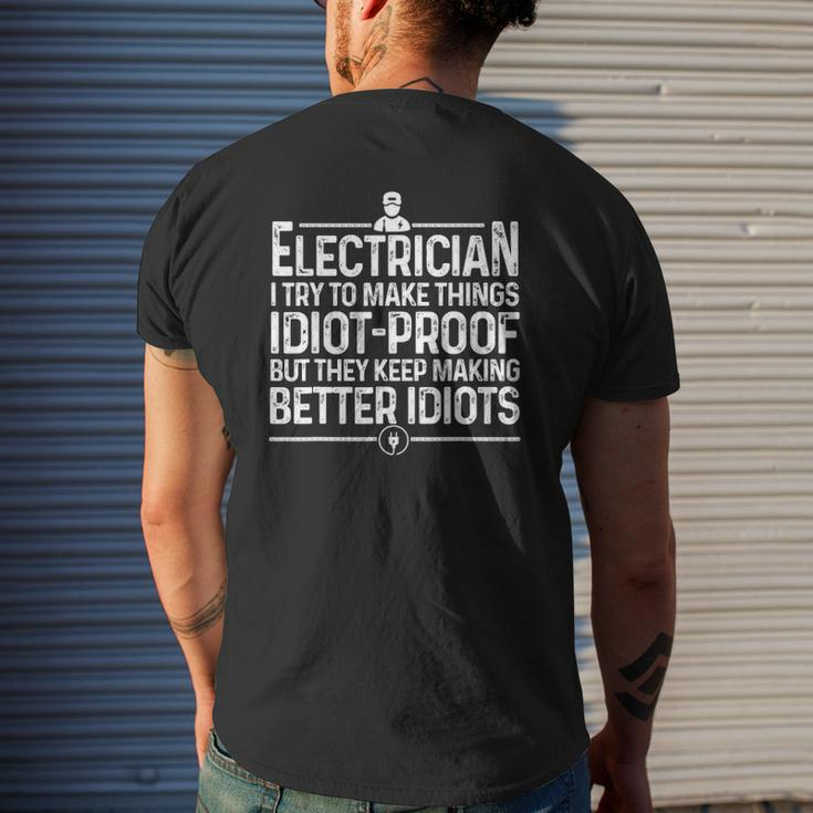 Electrician Art Men Dad Lineman Electronics Engineers Mens Back Print T-shirt Gifts for Him