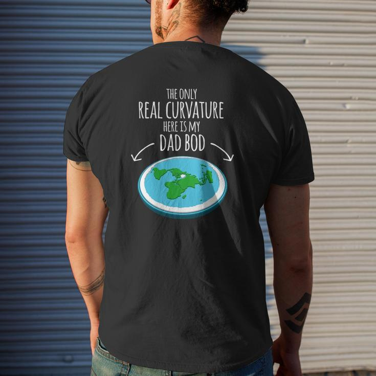Flat Earth Truth Curvature Dad Bod Father's Day Mens Back Print T-shirt Gifts for Him