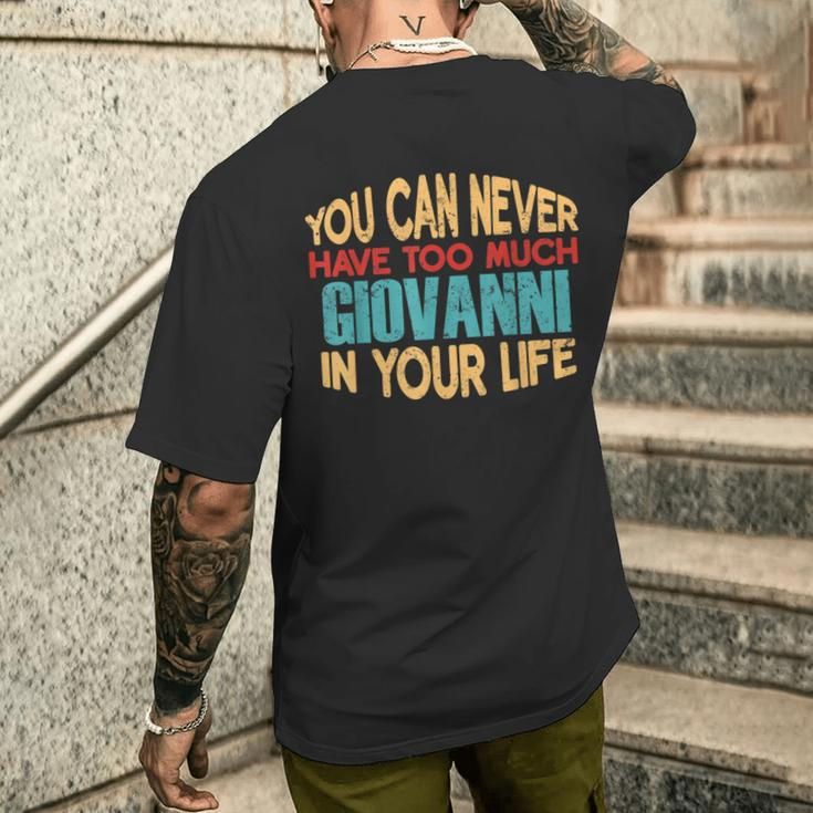 Giovanni Personalized First Name Joke Item Men's T-shirt Back Print Gifts for Him