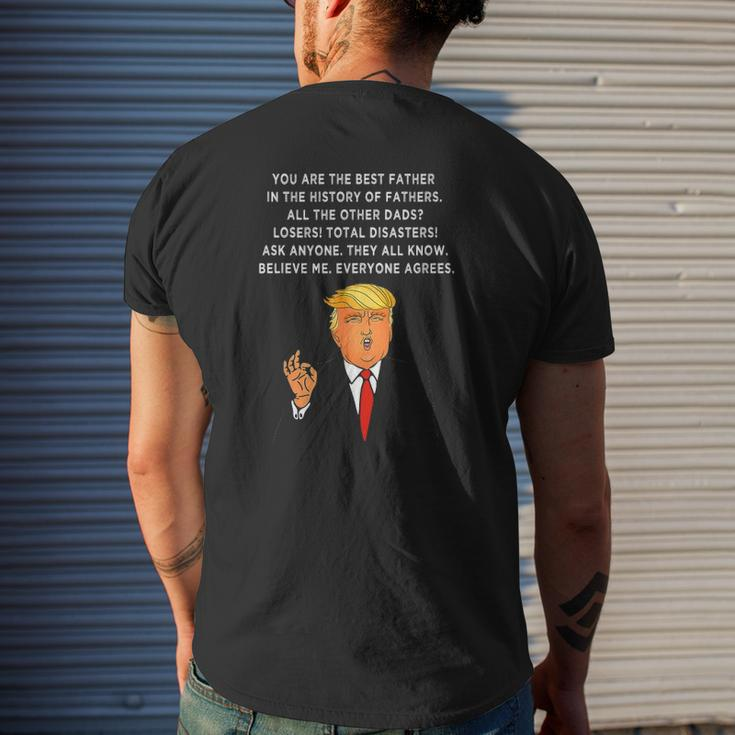 Great Dad Donald Trump Father's Day Vintage Mens Back Print T-shirt Gifts for Him