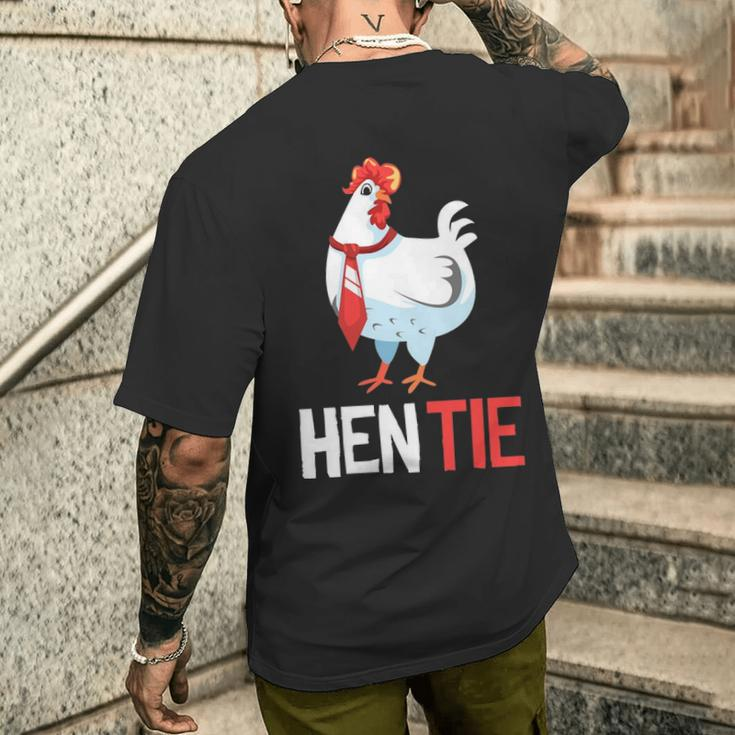 Hen Tie For Men Women Chicken Japanese Anime Men's T-shirt Back Print Gifts for Him