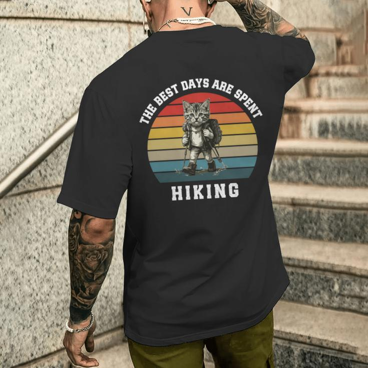 Hiker Cat Quote Vintage Hiking Lovers' Idea Men's T-shirt Back Print Funny Gifts